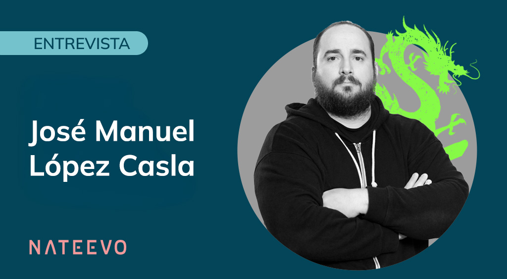 Una imagen del entrevista con el logo de la compañía y su nombre completo: José Manuel López Casla 