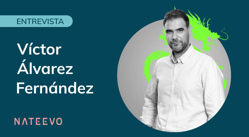 Una imagen del entrevistado con el logo de la compañía y su nombre completo: Víctor Álvarez Fernández.
