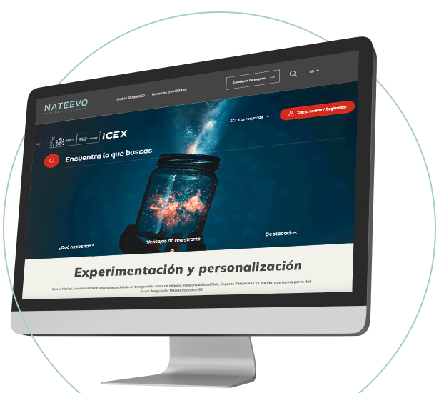 página web en un ordenador